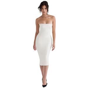 House of CB Camilla Faux Leather Strapless Midi Dress Size XS Extra Small